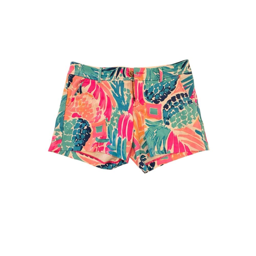 Lilly Pulitzer Knit Callahan Goombay Smash Pineapple Shorts Size 4